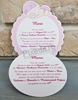 Imagine Invitatii de botez 8053 roz cu model floare