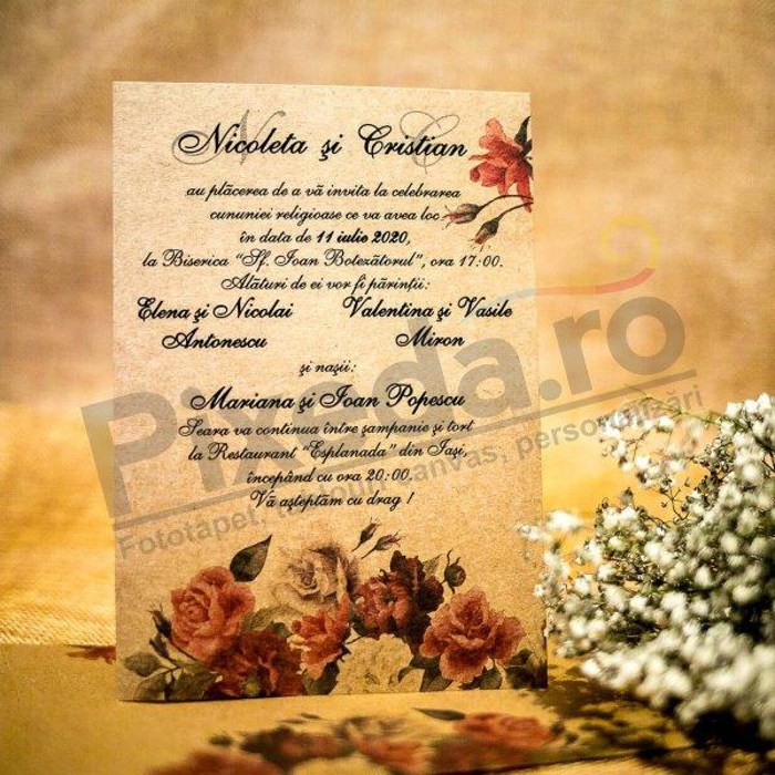 Imagine Invitatii nunta 4028  flori de toamna