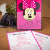 Imagine Invitatii de botez 100 roz Minnie Mouse