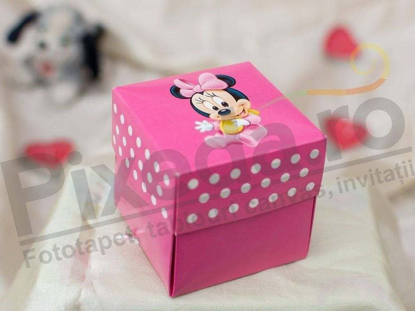 Imagine Invitatii de botez 3621B cutiuță Minnie Mouse