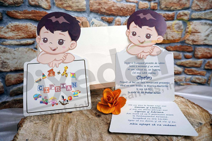 Imagine Invitatii de botez 18003B băiețel