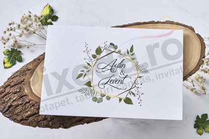 Imagine Invitatii nunta 1115 chenar frunze