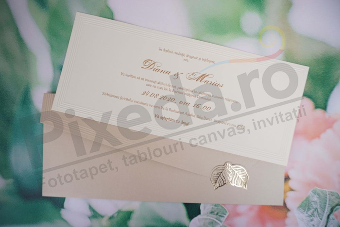 Imagine Invitatii nunta 1171 frunze aurii