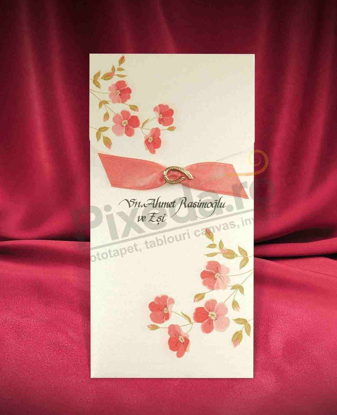Imagine Invitatii nunta 2662 stil flori rosii
