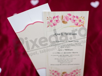 Imagine Invitatii nunta 2697 design floral roz