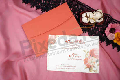 Imagine Invitatii nunta 70259 flori rosii