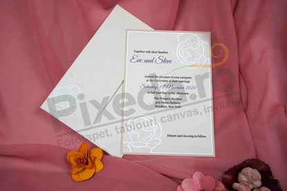Imagine Invitatii nunta 70271 trandafir embosat