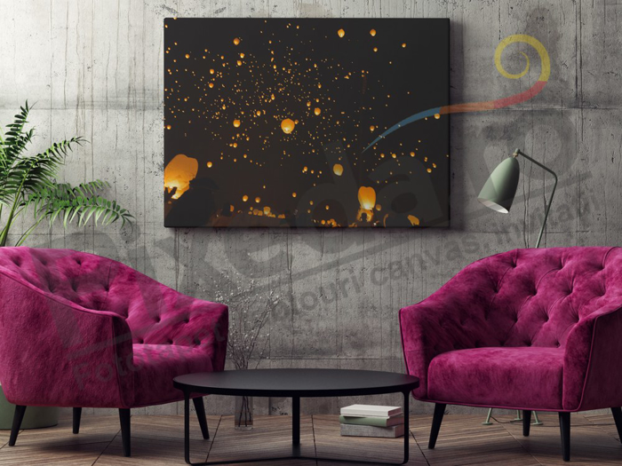 Imagine Tablou canvas abstract PX 20003 picaturi aurii