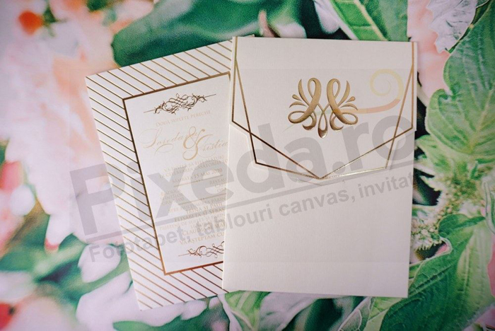 Imagine Invitatii nunta 19303 decoratiuni aurii