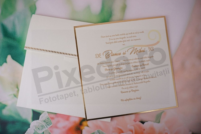 Imagine Invitatii nunta 19352 crem auriu