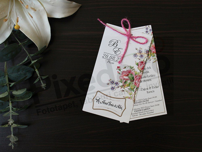 Imagine Invitatii nunta 20408 design floral roz