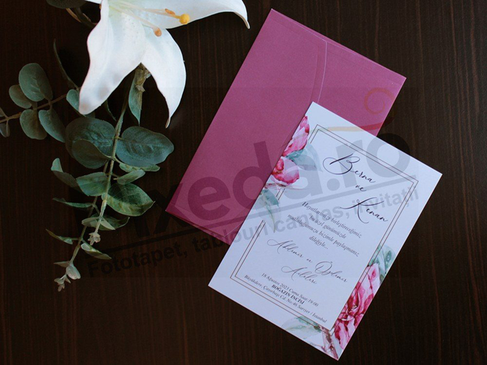 Imagine Invitatii nunta 20497 rosu floral
