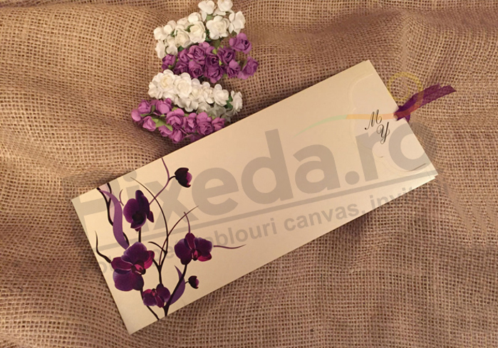Imagine Invitatii nunta 41415 panglica si flori