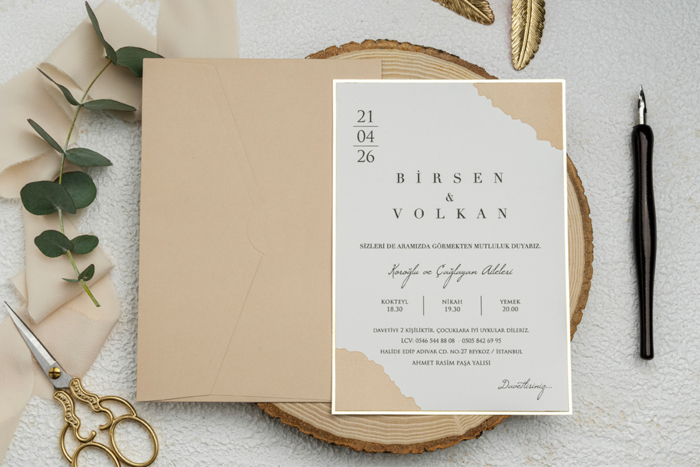 Imagine Invitatii nunta 9247 cu design minimal și plic